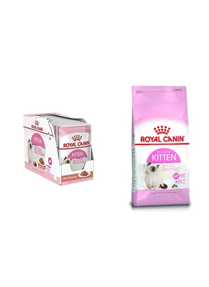 Royal Canin Kitten Growth Bundle – 2kg Dry + 85 gm x 12 Wet Pouches