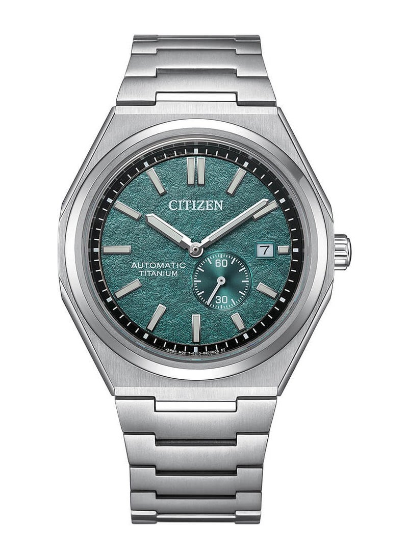Citizen NJ0180-80X Men's Automatic Analog Watch, Green Dial, Super Titanium Bracelet, Small Seconds Subdial, Sapphire Crystal, 100M Water Resistant