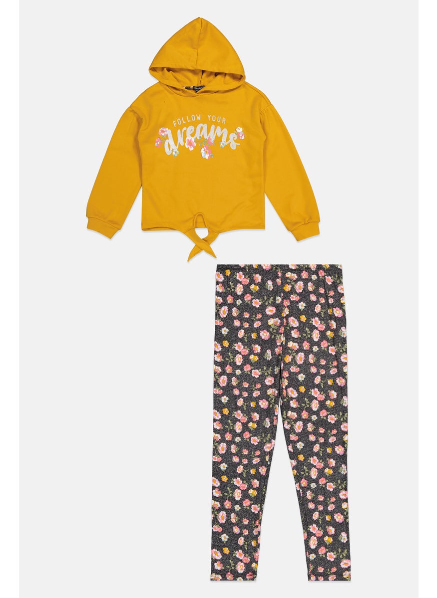 Kids Girl 2 Piece Hoodie And Leggings Set, Multicolor
