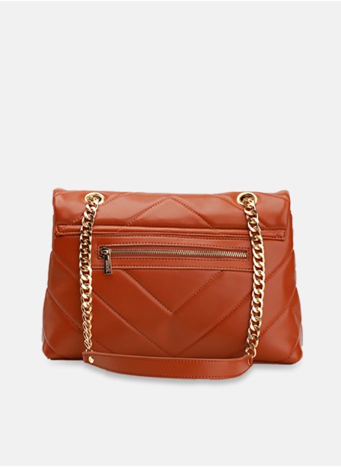 Adelina Quilted Leather Crossbody Bag for Women - Tan
