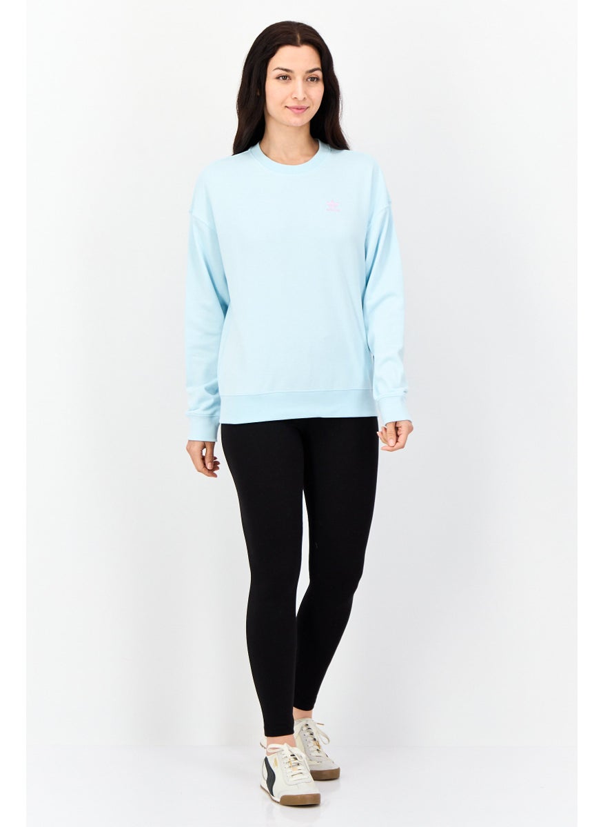 Women Sportswear Fit Long Sleeves Outdoor Sweatshirt, Sky Blue