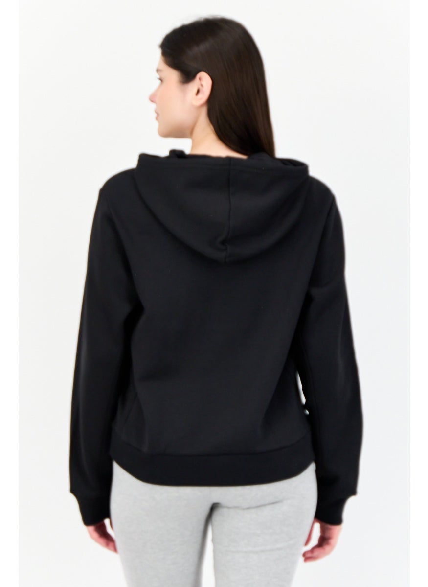 Women Sportswear Fit Long Sleeves Outdoor Sweatshirt, Black