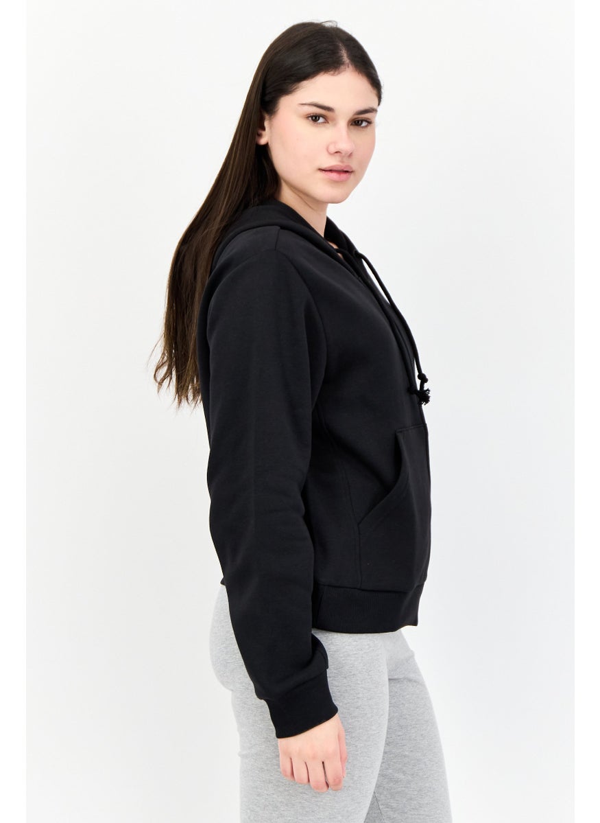 Women Sportswear Fit Long Sleeves Outdoor Sweatshirt, Black
