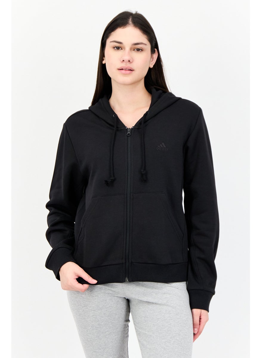 Women Sportswear Fit Long Sleeves Outdoor Sweatshirt, Black