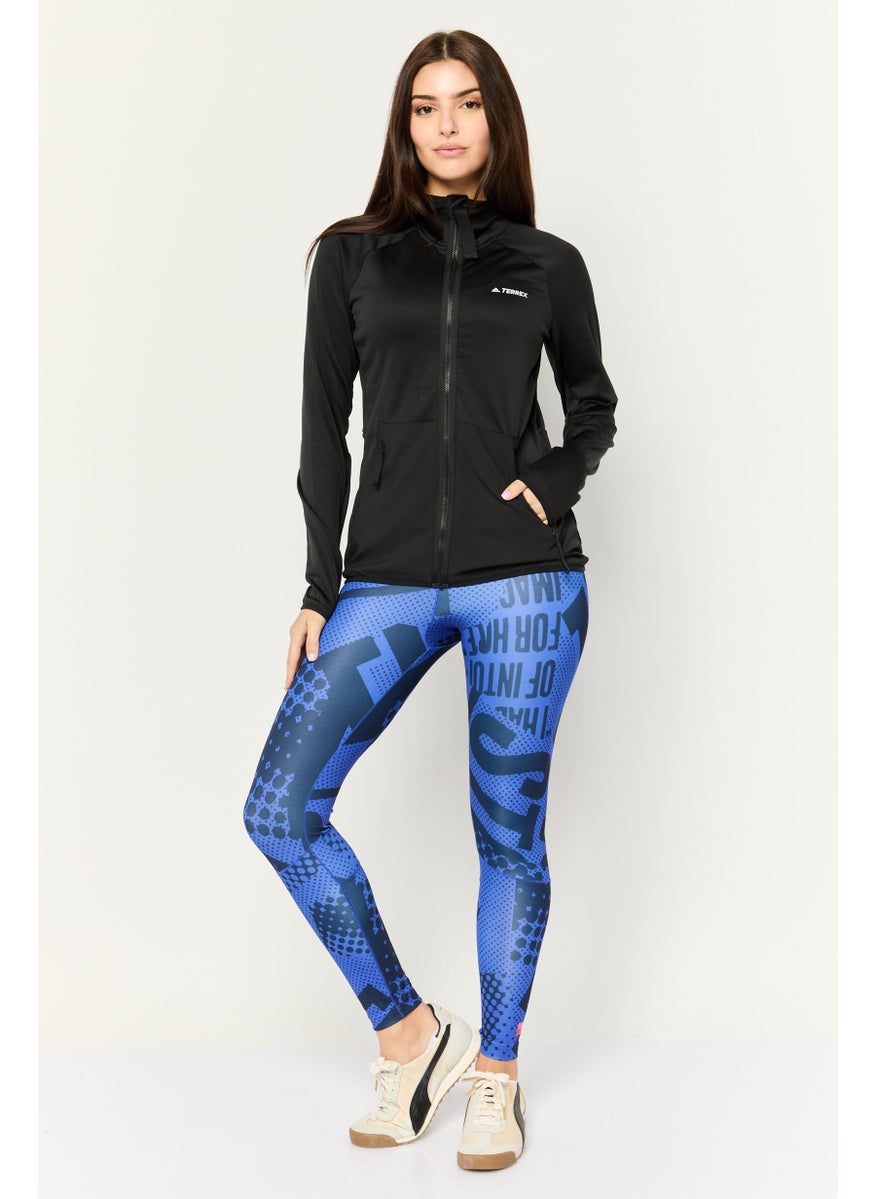 Women Sportswear Fit Long Sleeves Outdoors Sweatshirt, Black