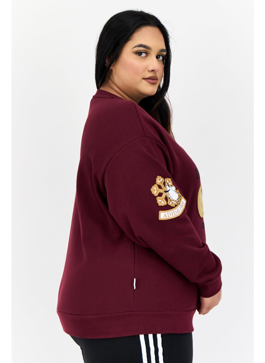 Adidas Originals x Moomin Women Sportswear Fit Long Sleeve Outdoor Sweatshirt, Maroon