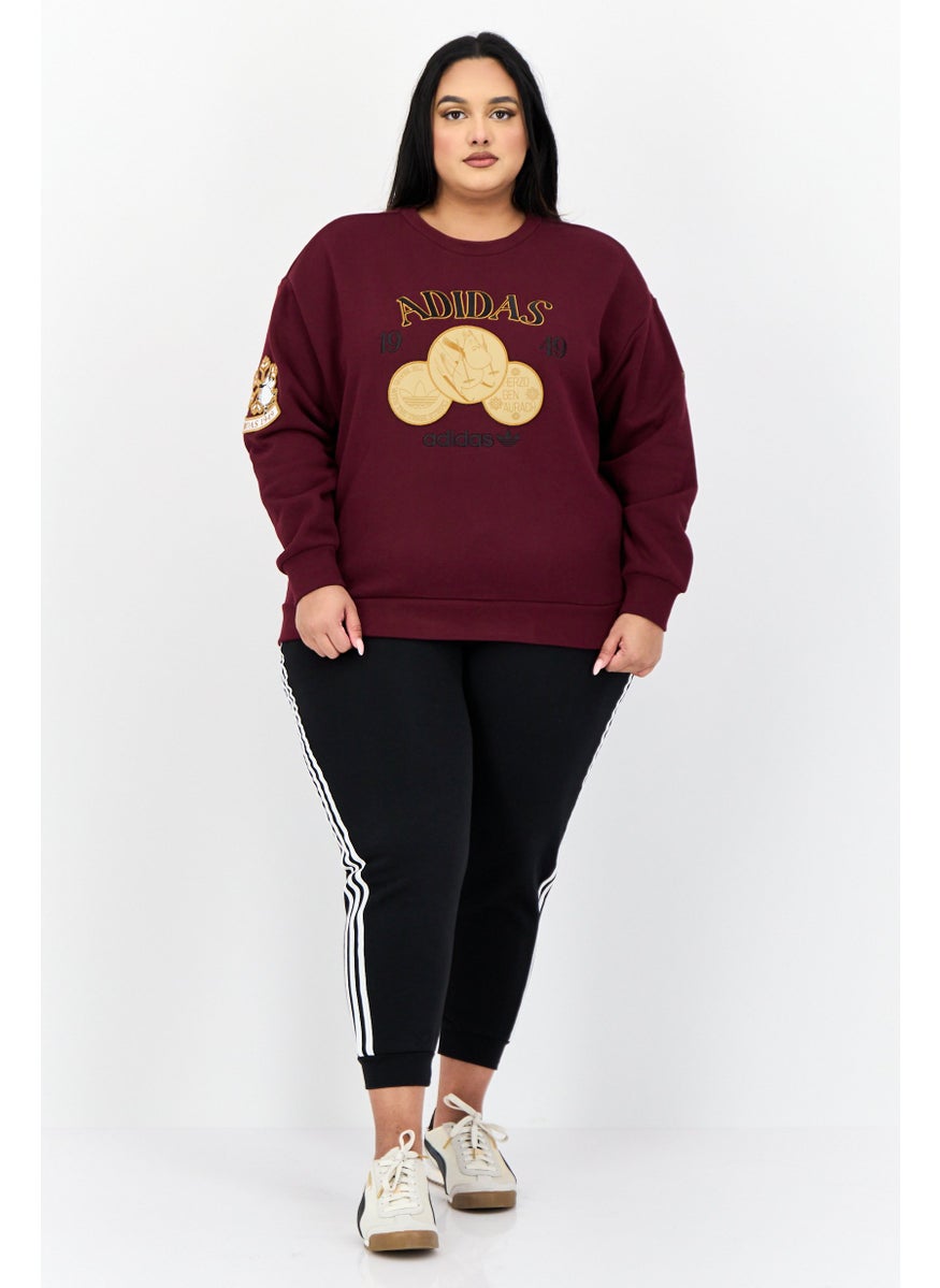 Adidas Originals x Moomin Women Sportswear Fit Long Sleeve Outdoor Sweatshirt, Maroon
