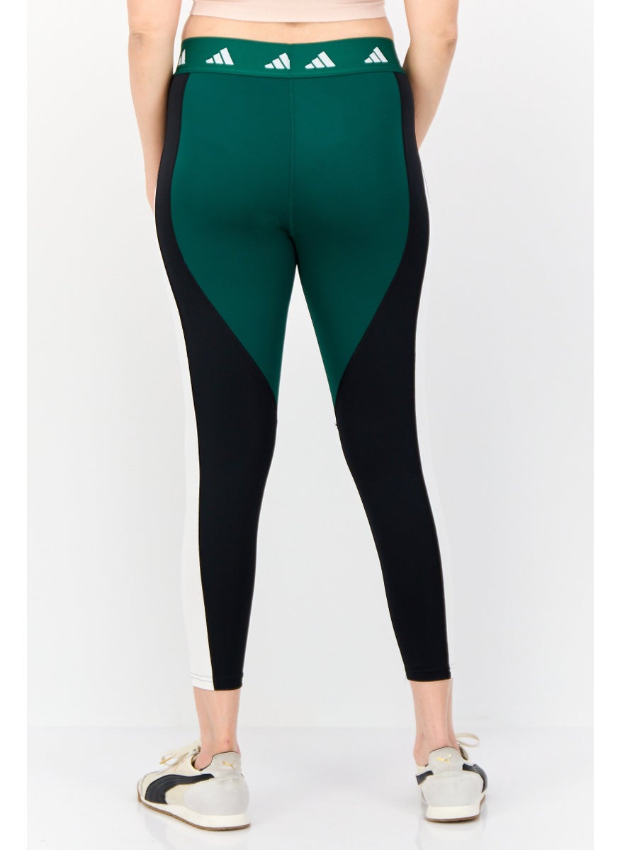 Women Tight Fit Pull On Training Leggings, Green