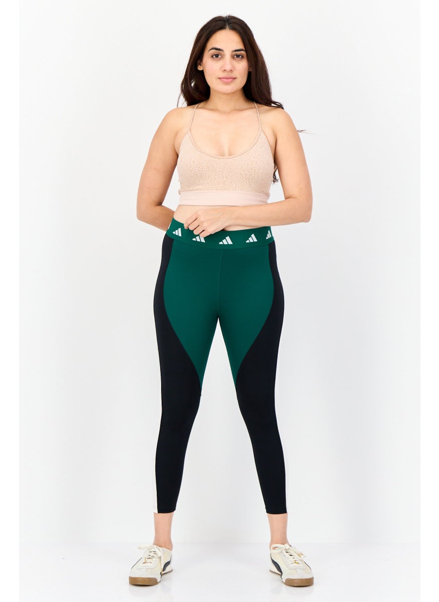 Women Tight Fit Pull On Training Leggings, Green
