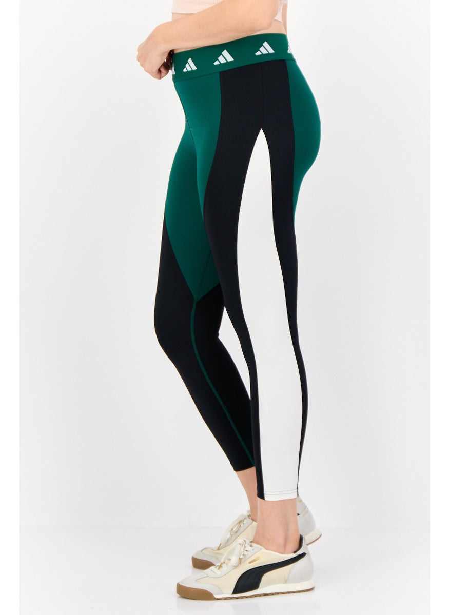 Women Tight Fit Pull On Training Leggings, Green