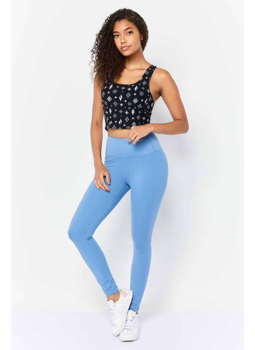 Women Sportswear Fit Walking Leggings, Blue