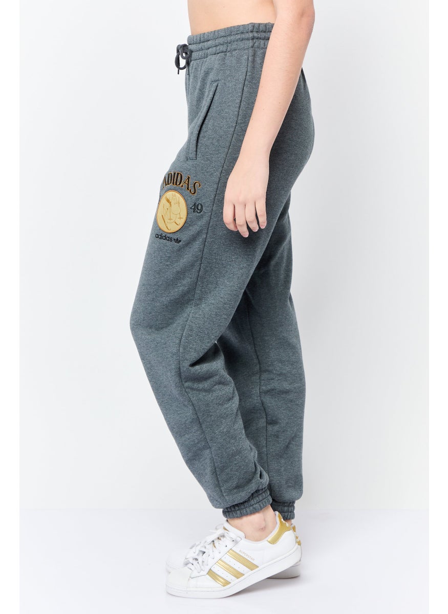 Women Sportswear Fit Drawstring Outdoor Sweatpants, Grey