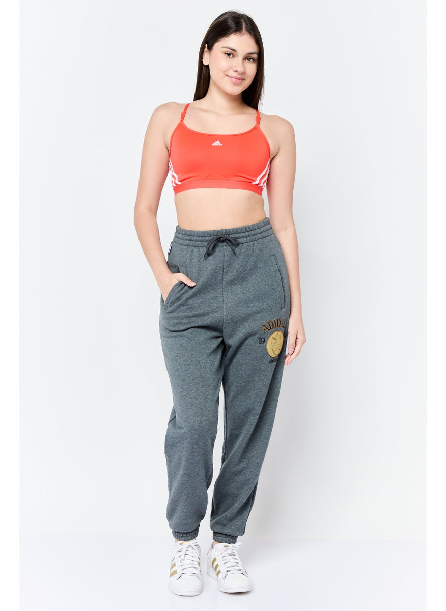 Women Sportswear Fit Drawstring Outdoor Sweatpants, Grey