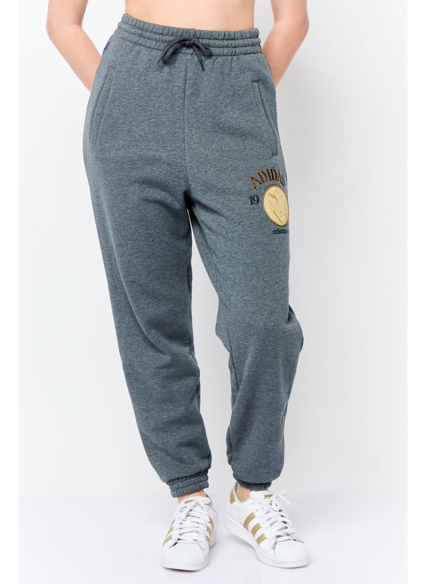 Women Sportswear Fit Drawstring Outdoor Sweatpants, Grey
