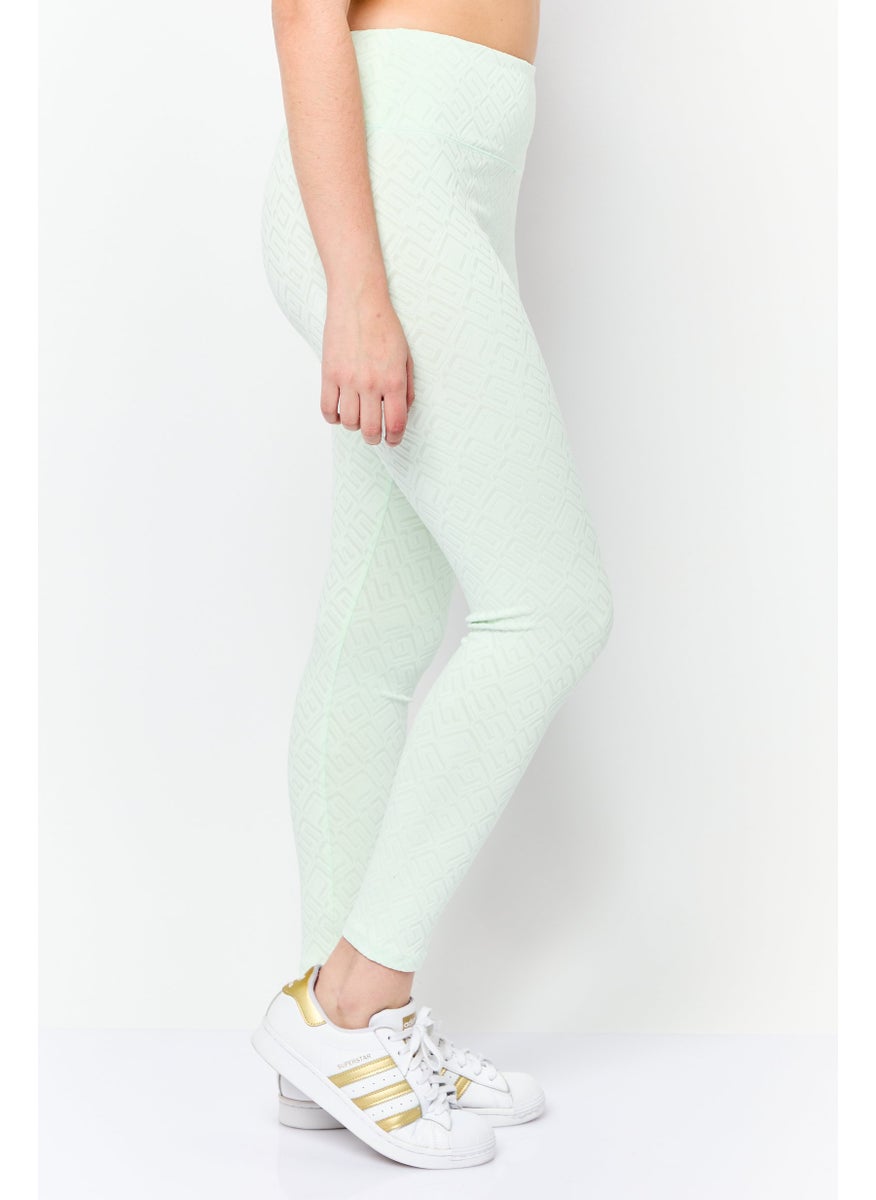 Women Pull On Textured Leggings, Light Green