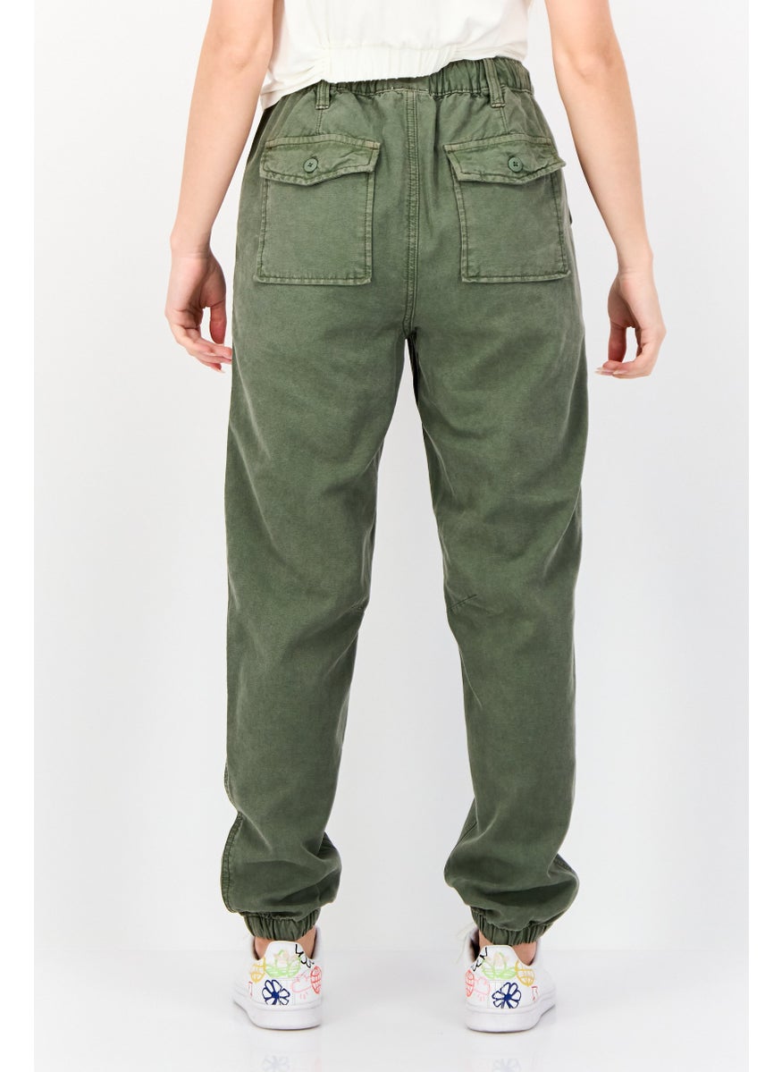 Women Regular Fit Solid Jogger Pants, Sage Green