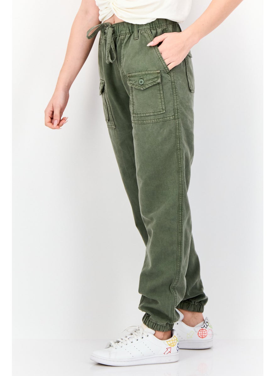 Women Regular Fit Solid Jogger Pants, Sage Green