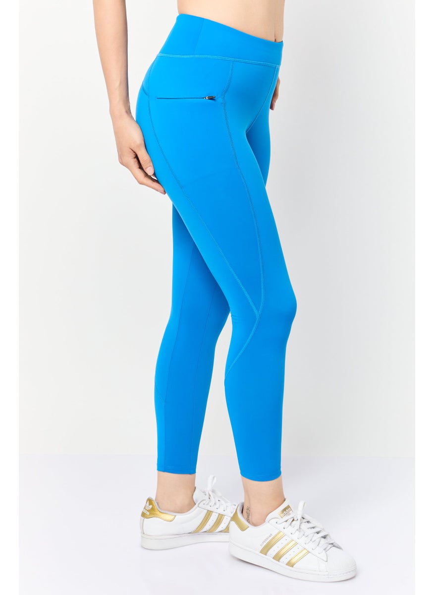 Women Sportswear Fit Outdoor Crop Tights, Blue
