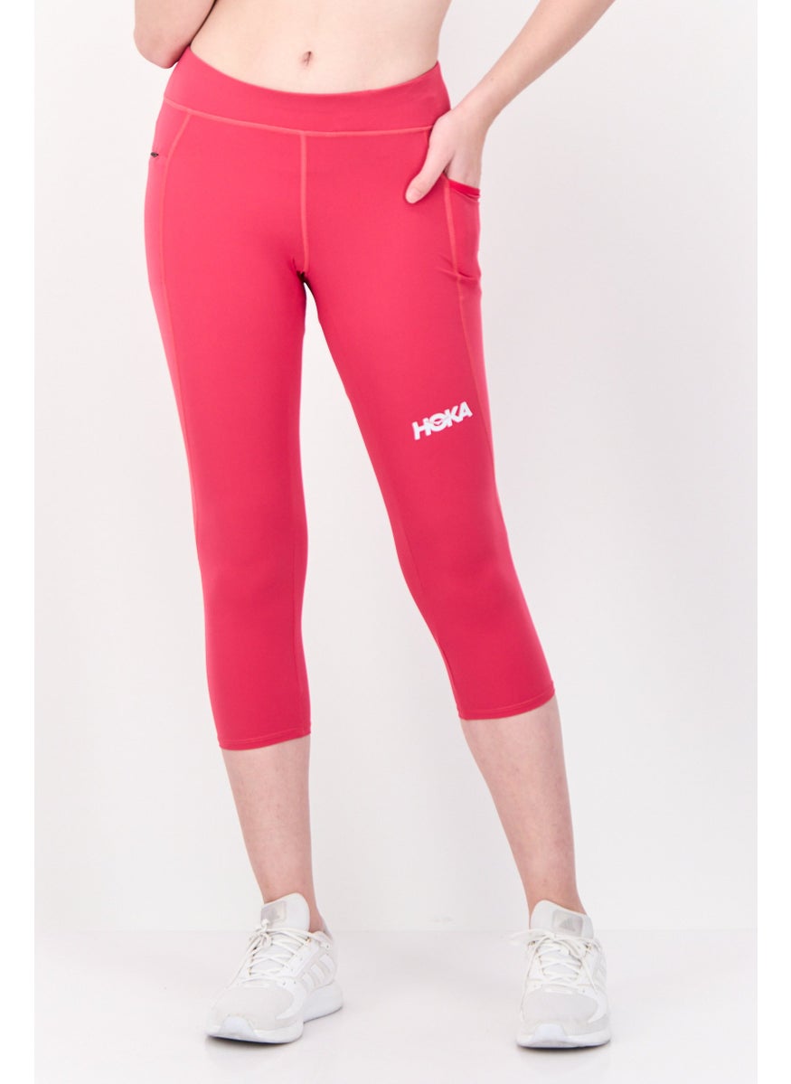 Women Sportswear Fit Training Leggings, Dark Pink