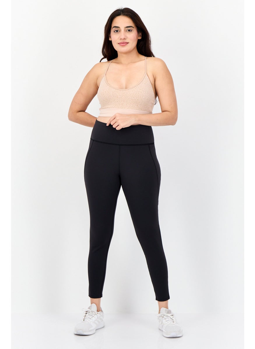 Women Sportswear Fit Brand Logo Trainning Leggings, Black