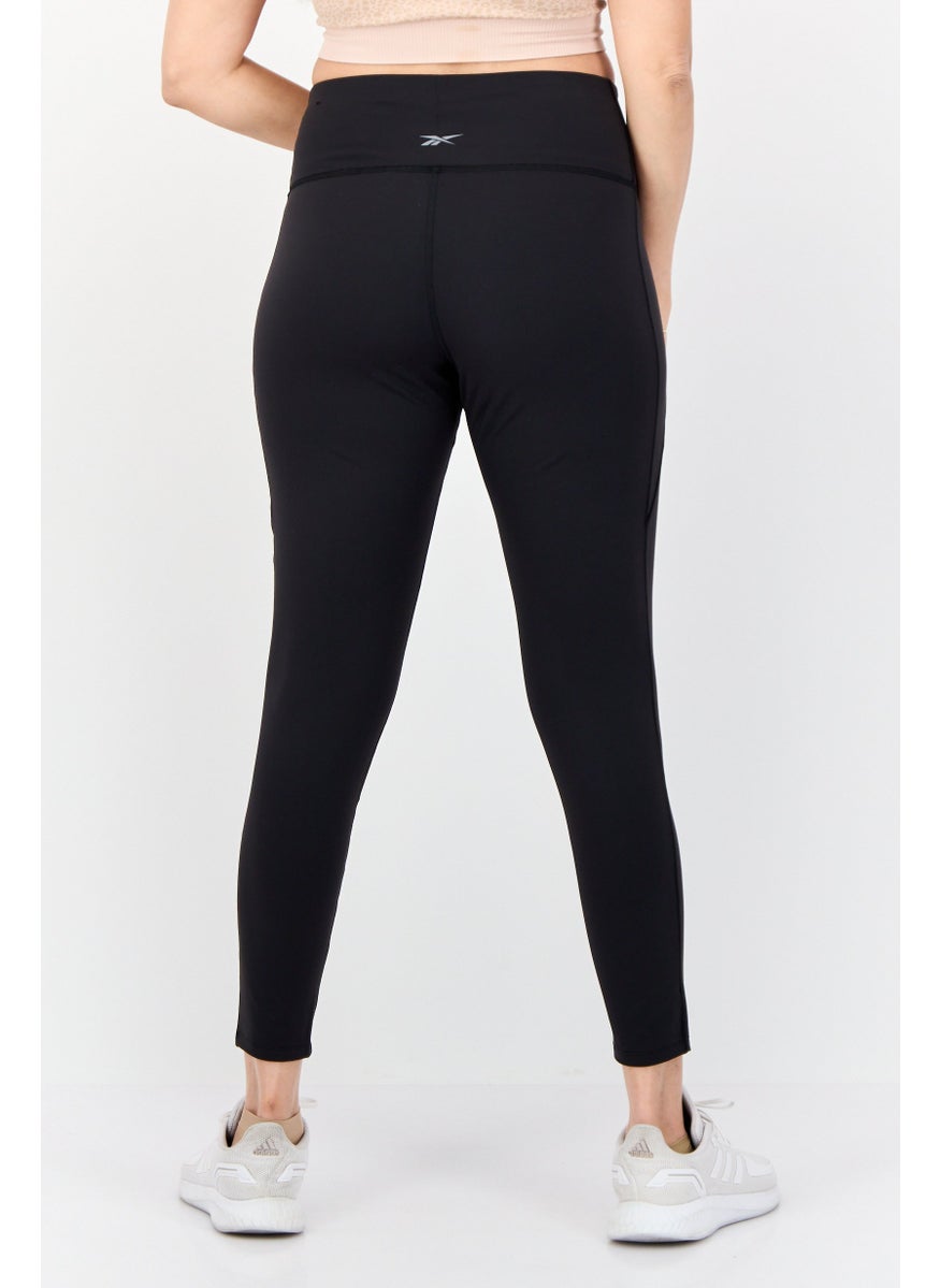 Women Sportswear Fit Brand Logo Trainning Leggings, Black