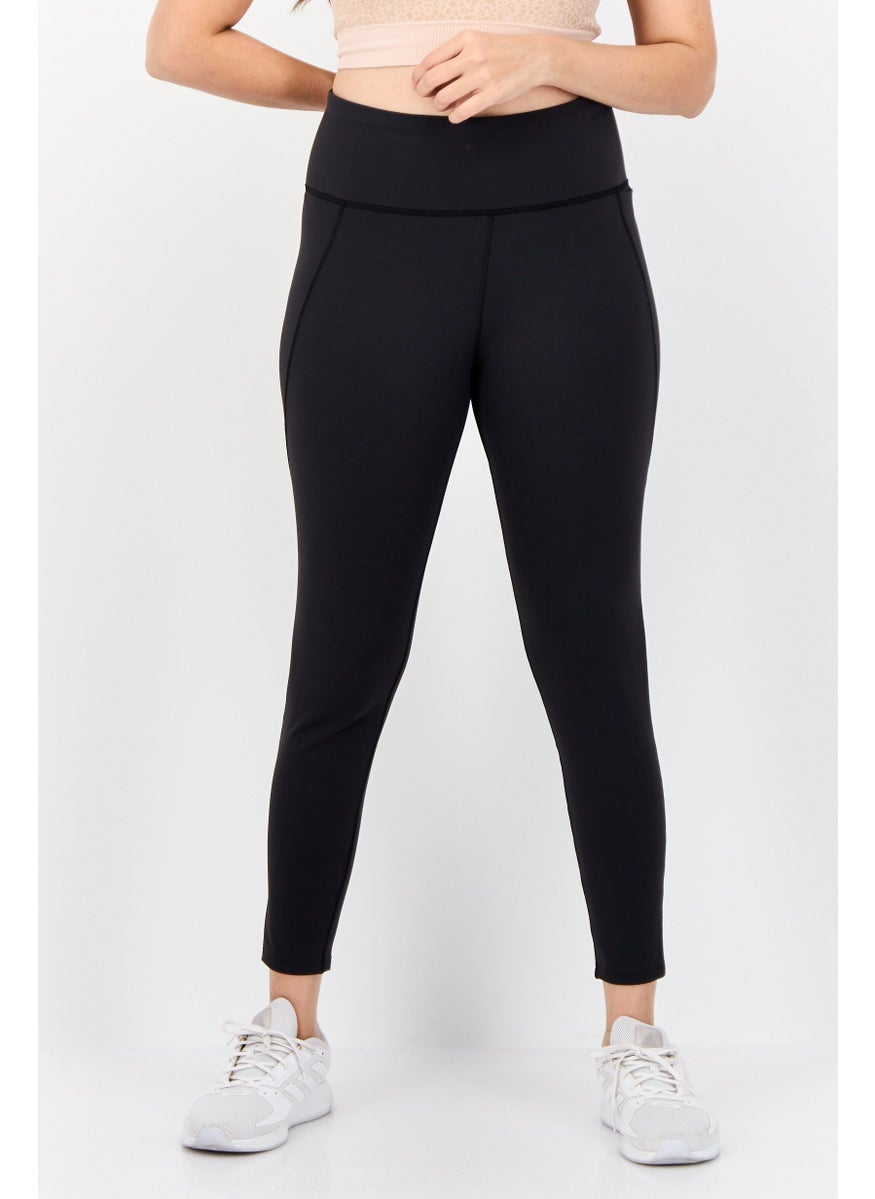 Women Sportswear Fit Brand Logo Trainning Leggings, Black