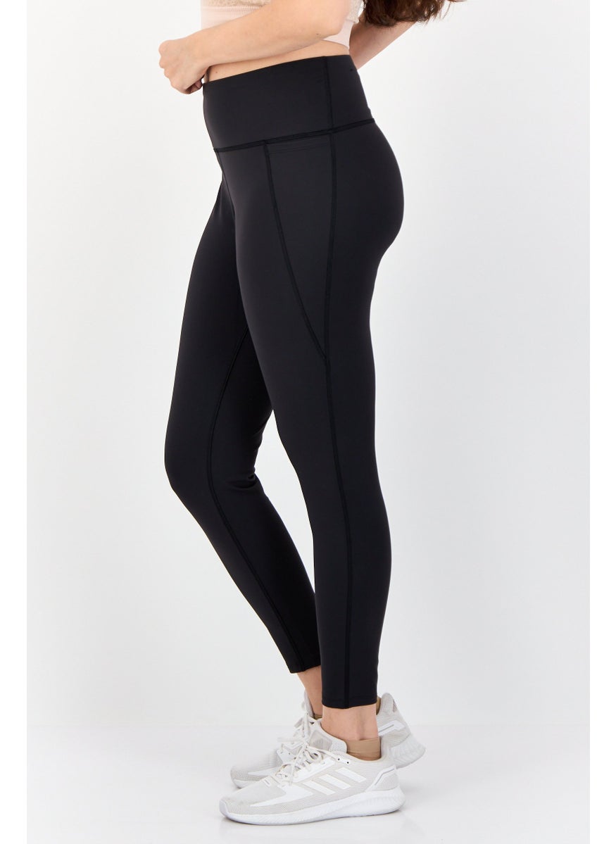 Women Sportswear Fit Brand Logo Trainning Leggings, Black