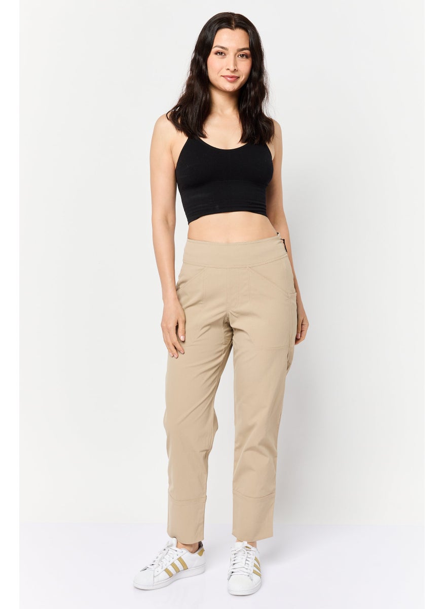Women Sportswear Fit Outdoors Track Pants, Tan