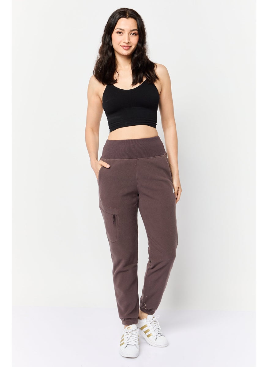 Women Sportswear Fit Running Fleece Jogger Pants, Grape