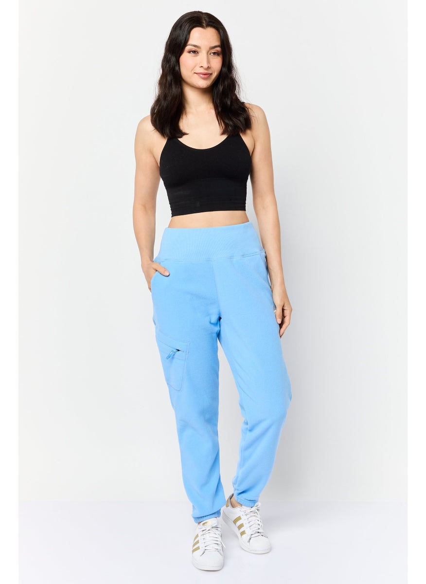Women Sportswear Fit Running Fleece Jogger Pants, Blue