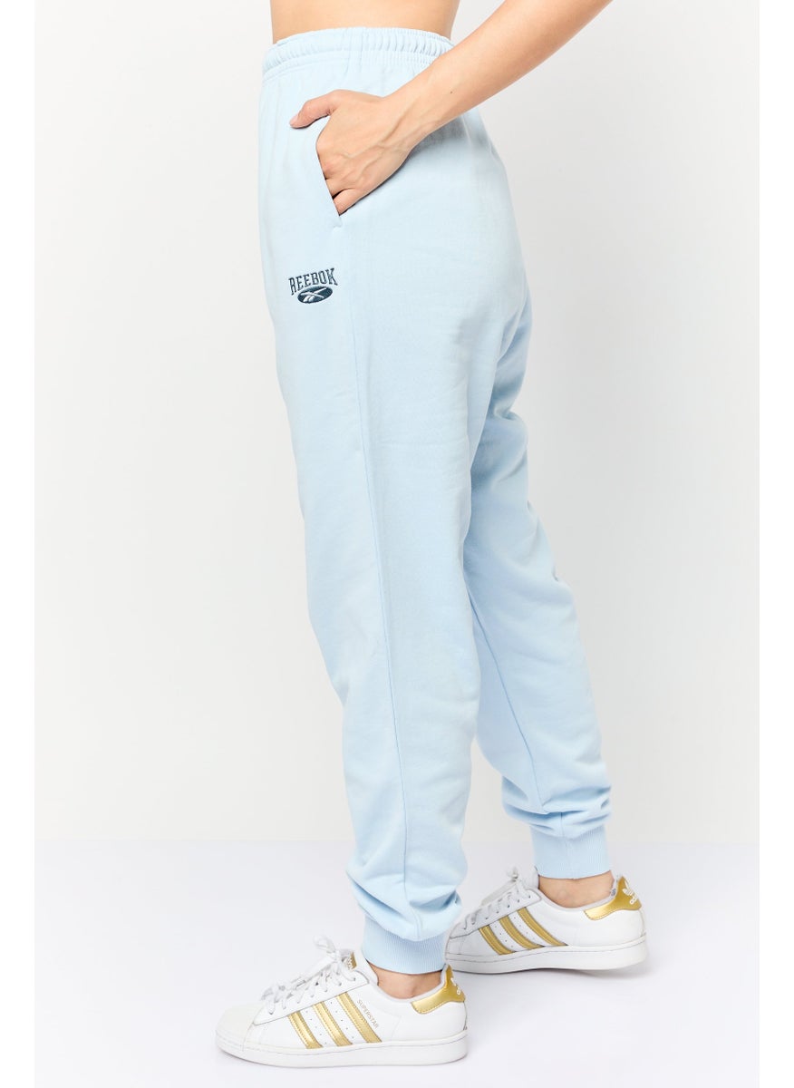 Women Sportswear Fit Embroidered Logo Outdoor Sweatpants, Light Blue