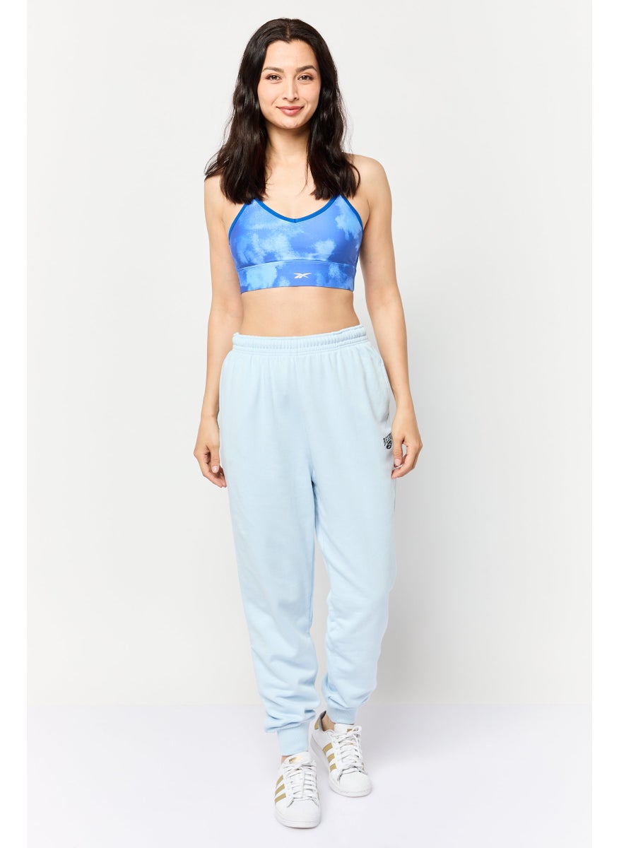 Women Sportswear Fit Embroidered Logo Outdoor Sweatpants, Light Blue