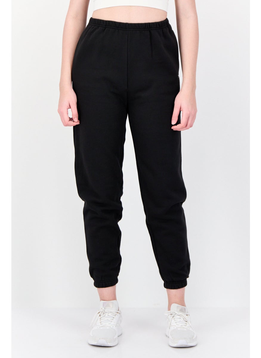 Women Sportswear Fit Drawstring Outdoor Sweatpants, Black