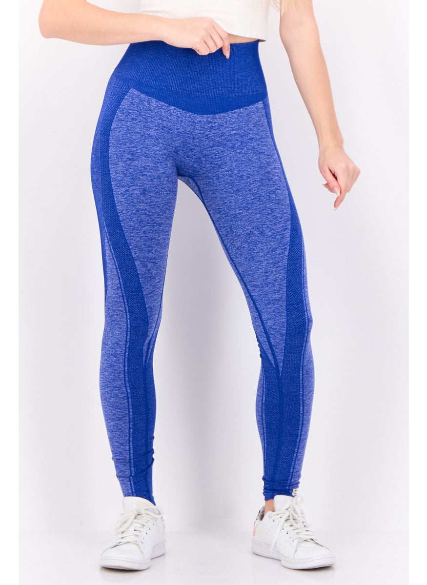Women Pull On Textured Leggings, Blue