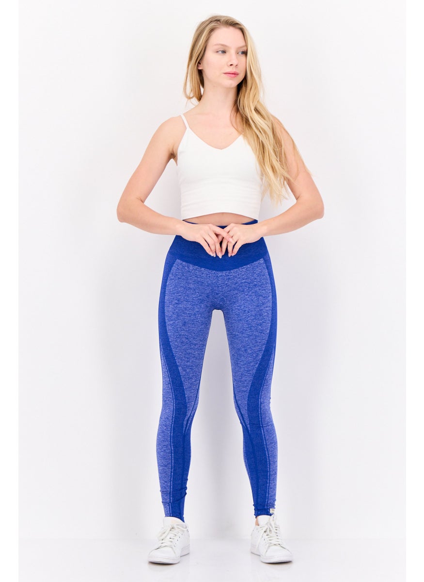 Women Pull On Textured Leggings, Blue