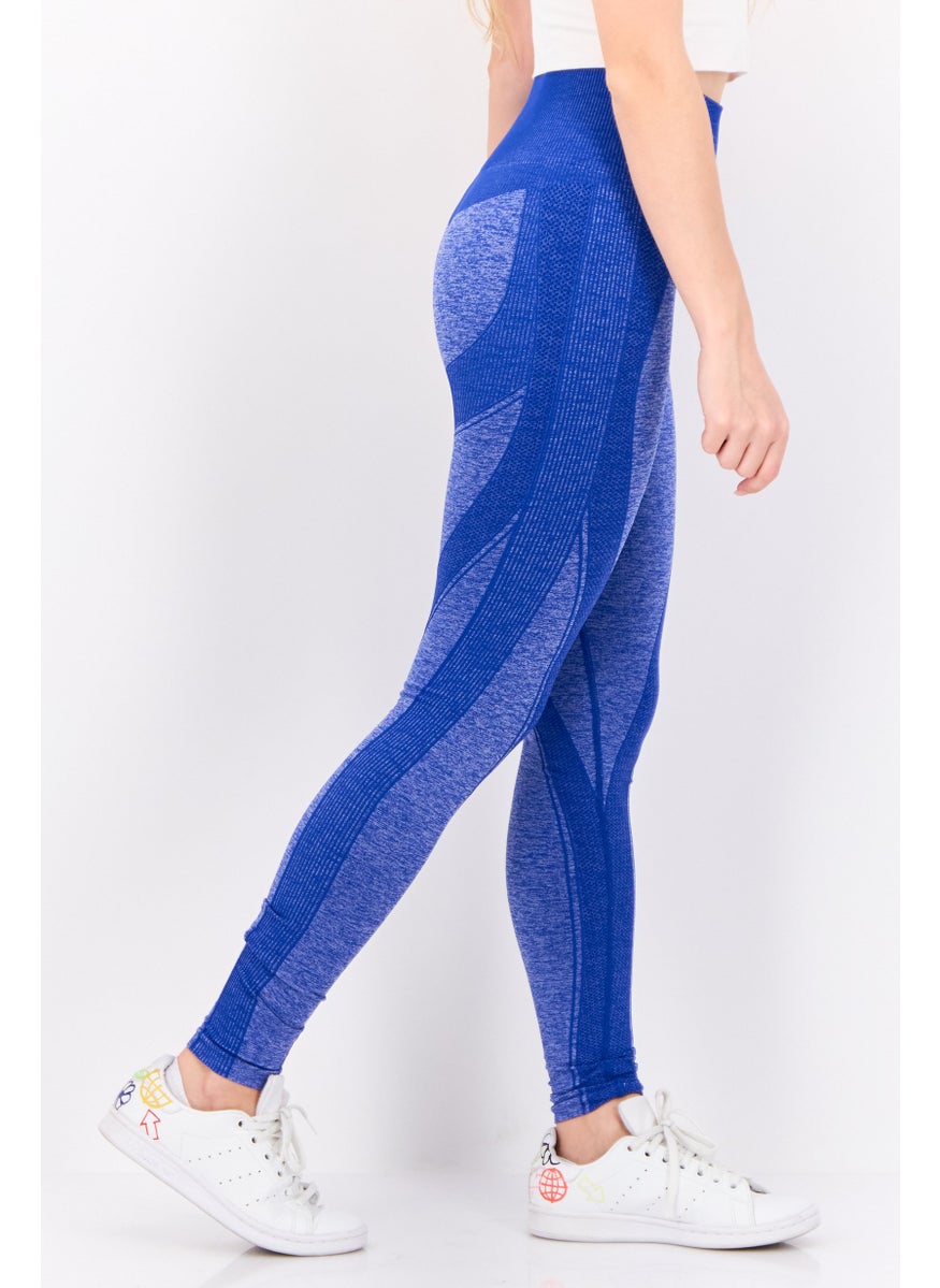 Women Pull On Textured Leggings, Blue