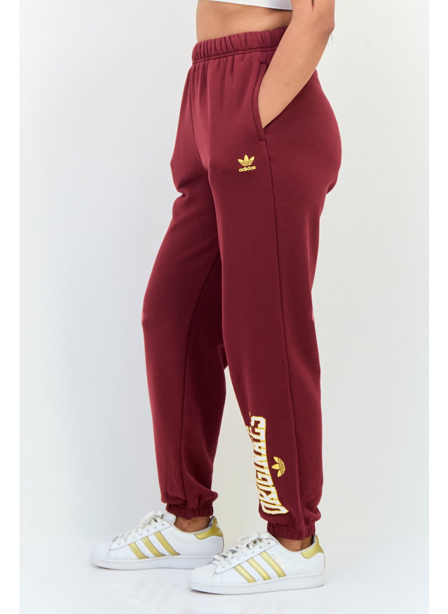 Women Sportswear Fit Outdoor Sweatpants, Burgundy