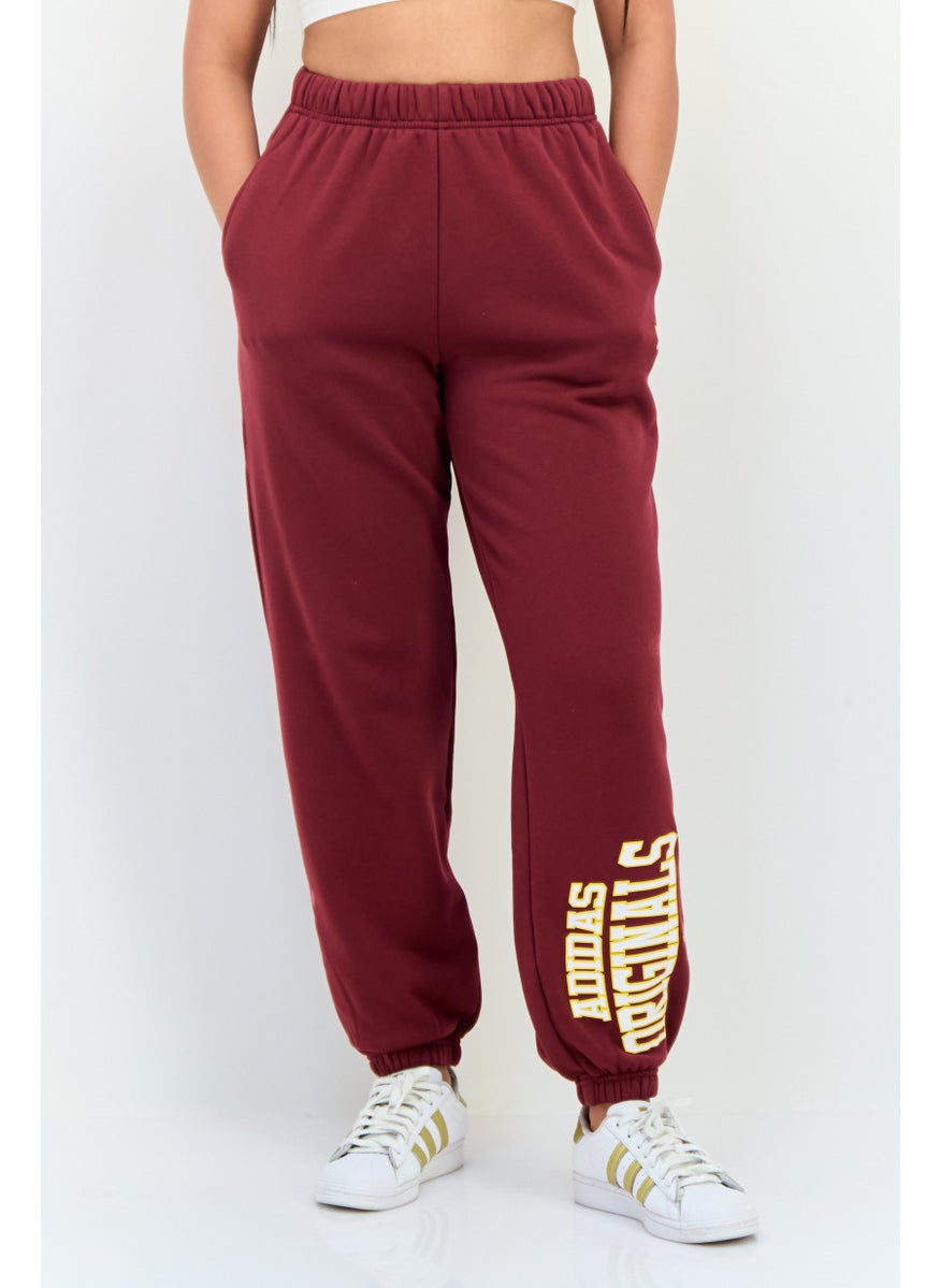 Women Sportswear Fit Outdoor Sweatpants, Burgundy