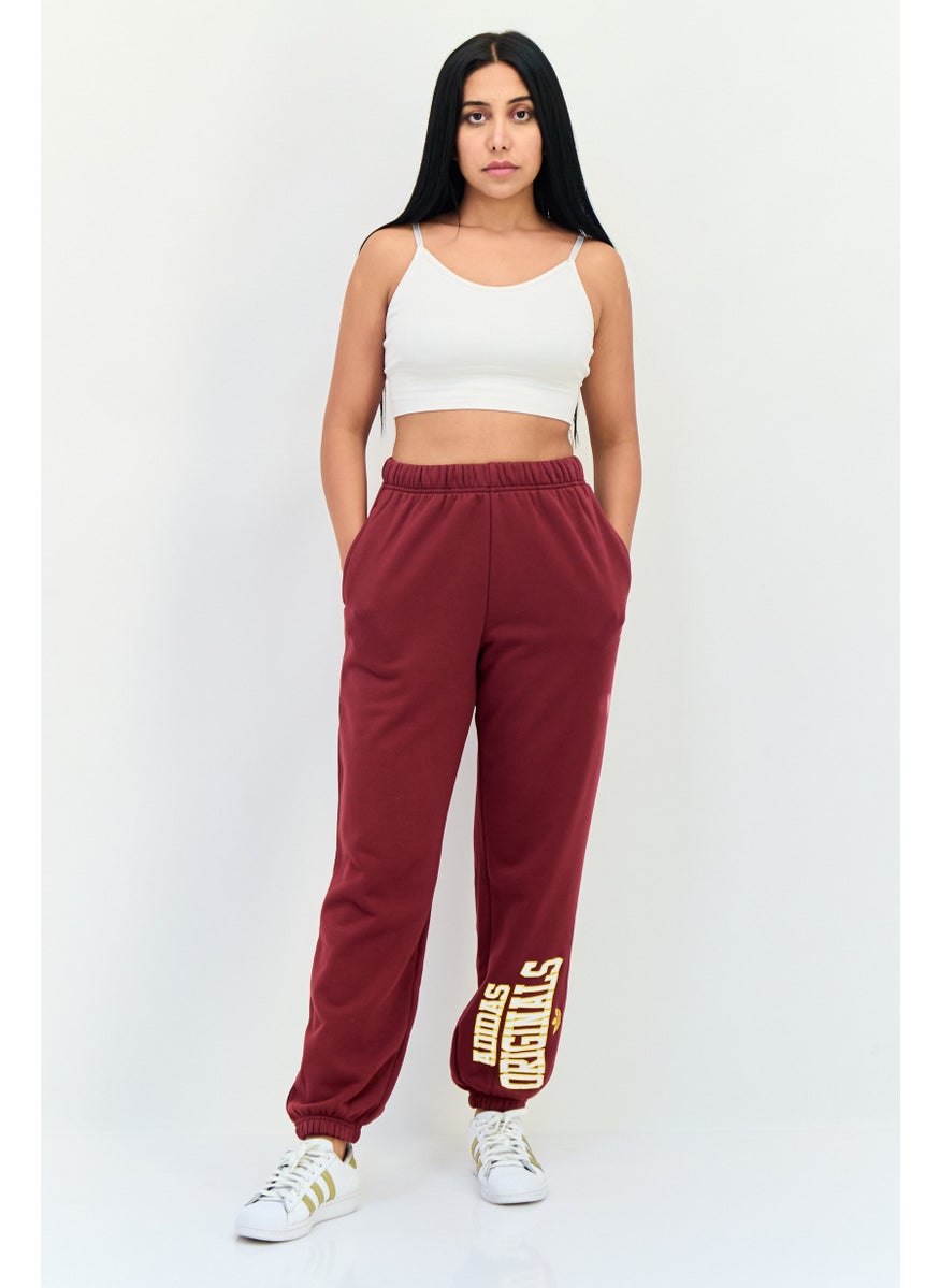 Women Sportswear Fit Outdoor Sweatpants, Burgundy