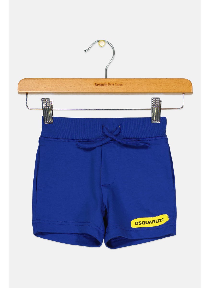 Toddlers Boy Brand Logo Basic Shorts, Blue