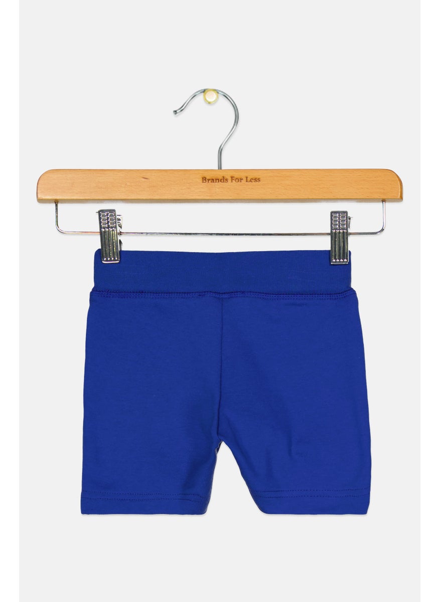 Toddlers Boy Brand Logo Basic Shorts, Blue