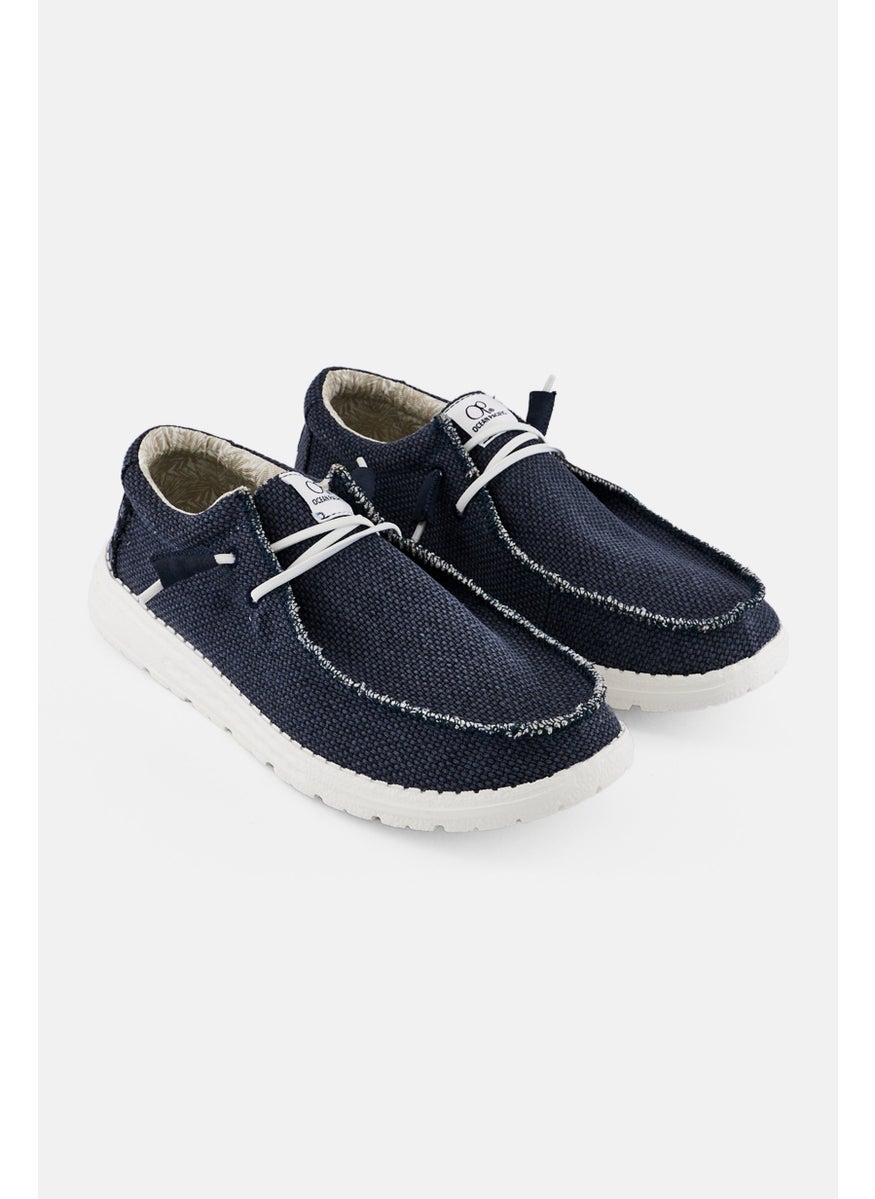 Men Lace Up Casual Shoes, Light Navy