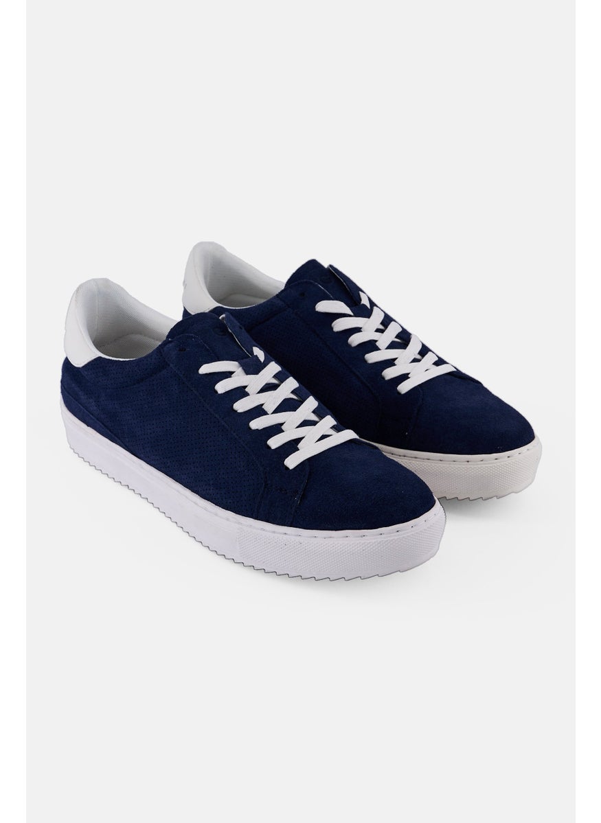 Men Lace Up Casual Sneakers, Navy