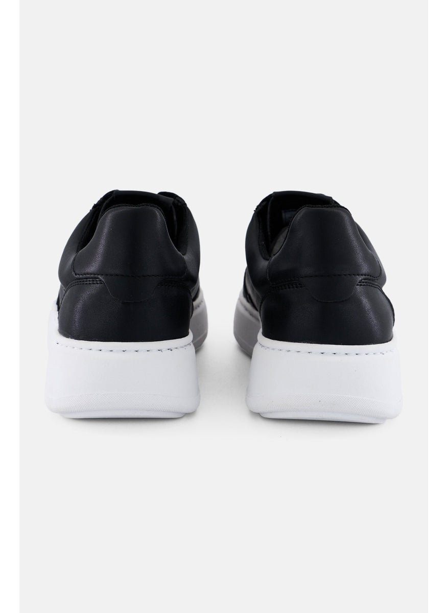 Men Lace Up Sneakers, Black