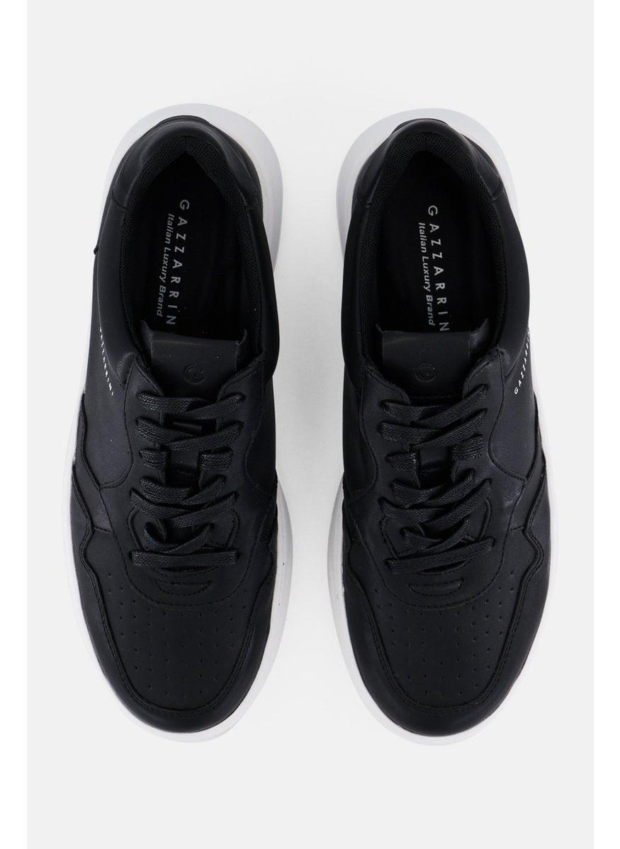 Men Lace Up Sneakers, Black