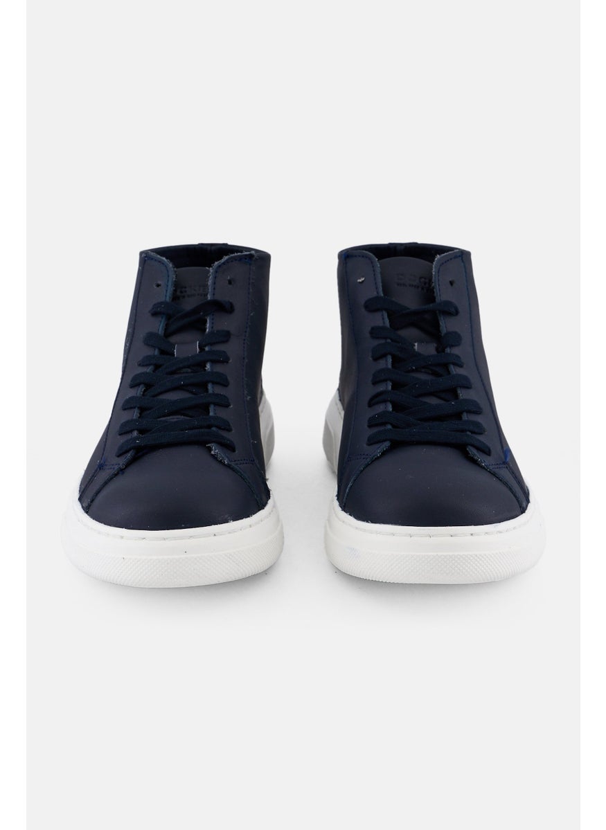 Men Lace Up Casual Shoes, Navy