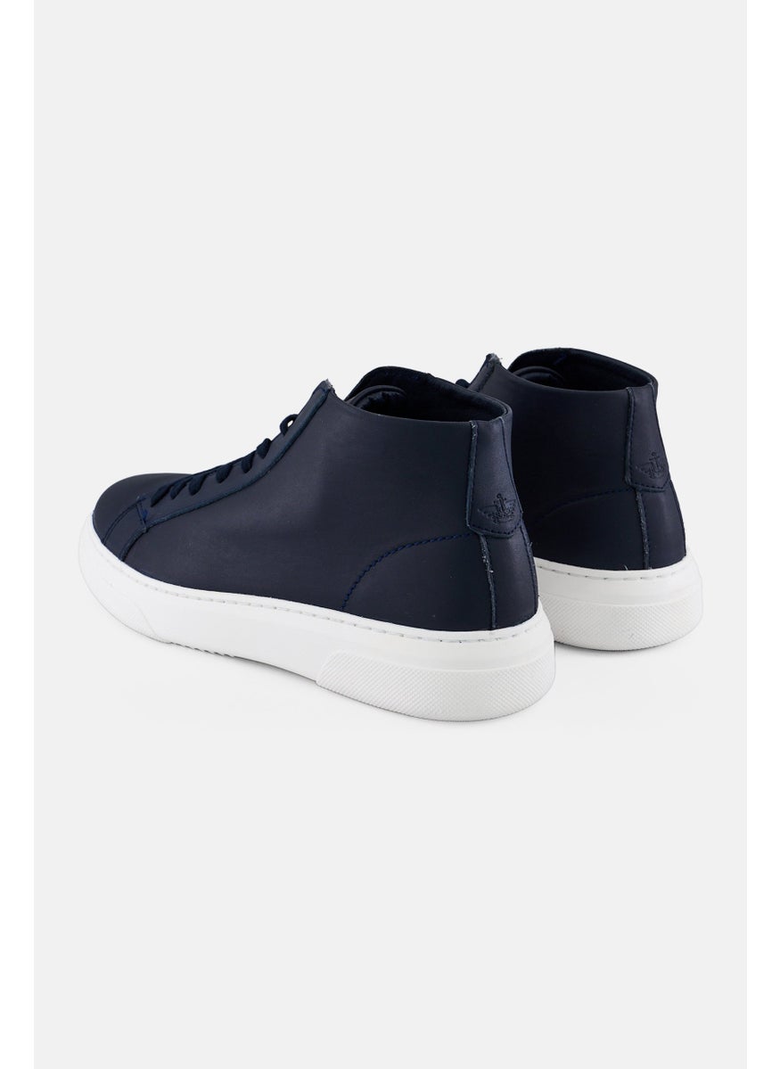 Men Lace Up Casual Shoes, Navy