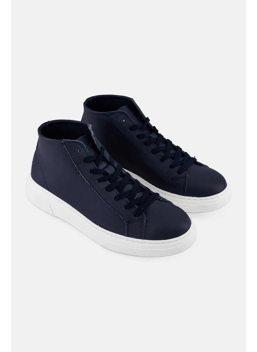 Men Lace Up Casual Shoes, Navy