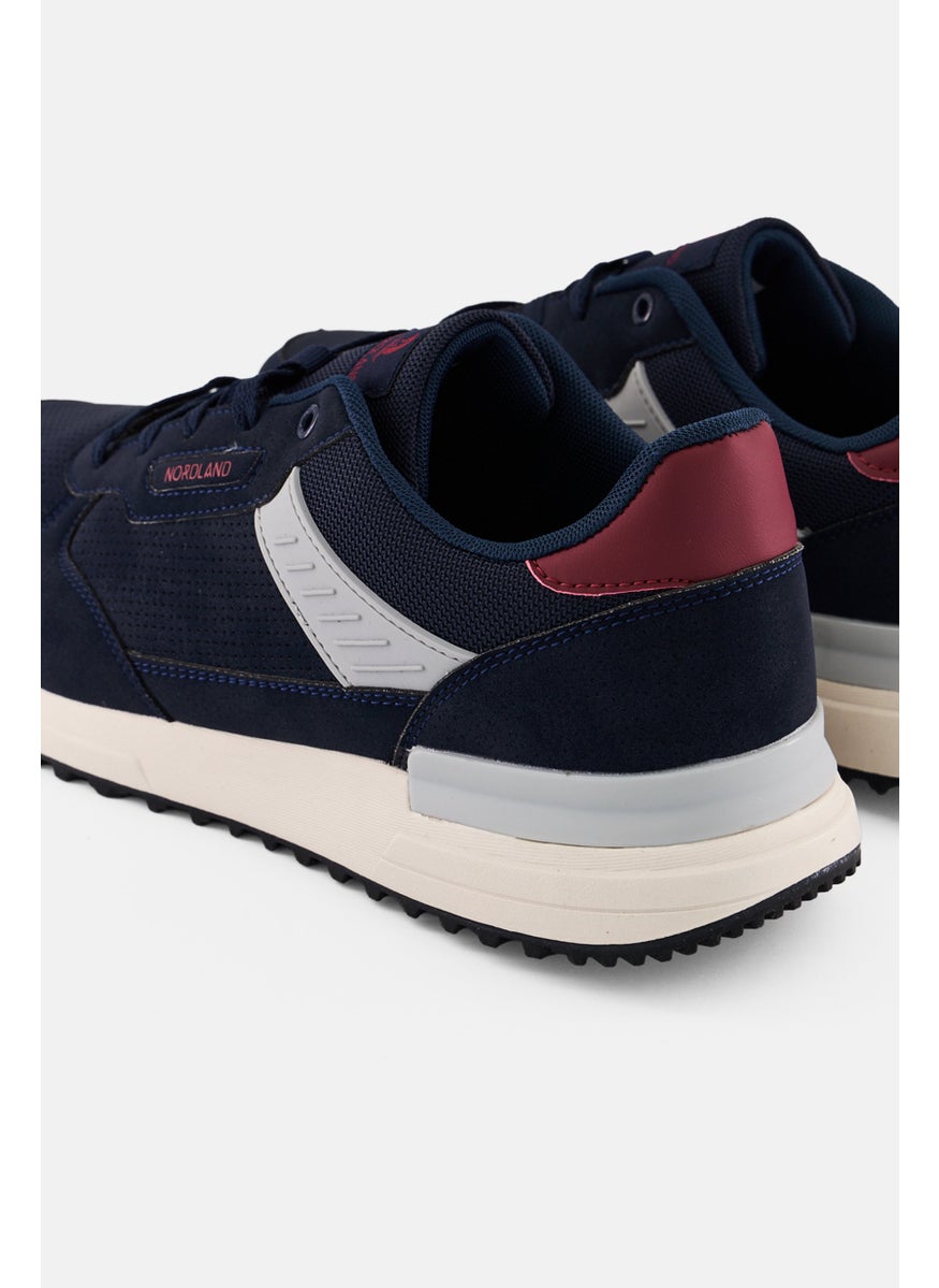 Men Lace Up Casual Shoes, Navy