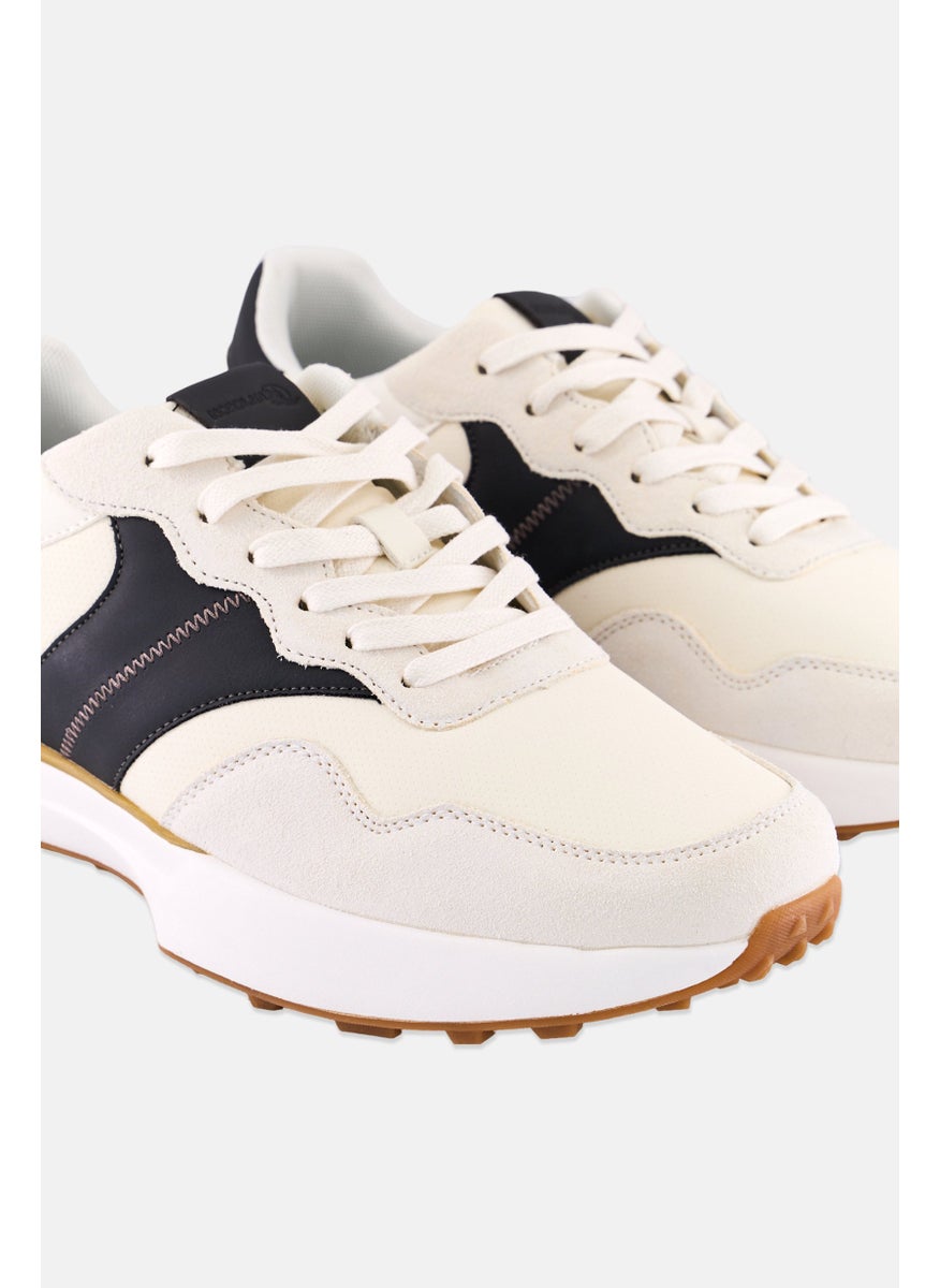 Men Suede Lace Up Shoes, Off White